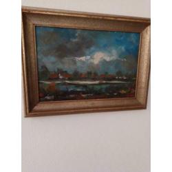 te koop schilderij poldergezicht geschilderd door Toon Koste