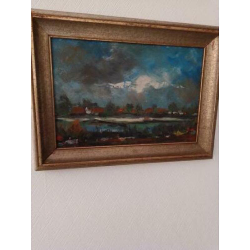 te koop schilderij poldergezicht geschilderd door Toon Koste