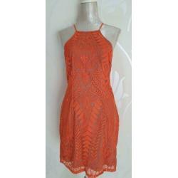 Nieuw Oranje jurk van Love Triangle maat 42 92cm lang stretc