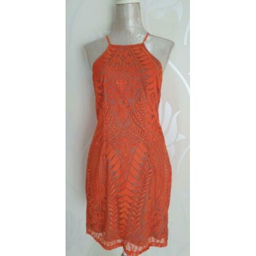 Nieuw Oranje jurk van Love Triangle maat 42 92cm lang stretc