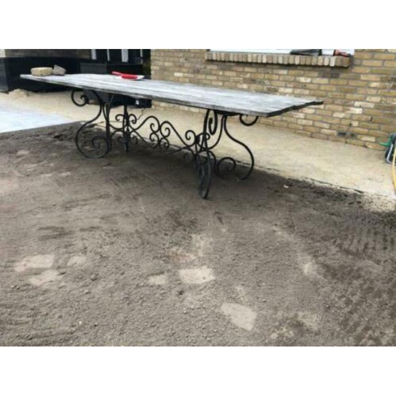 buitentafel 2,50 x 1,00 ( Antiek onderstel)