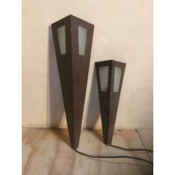 Industriële veroeste lampen