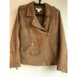 Bruin suède jasje met goud hardware H&M maat 36. Nieuw.