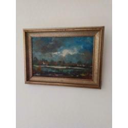 te koop schilderij poldergezicht geschilderd door Toon Koste