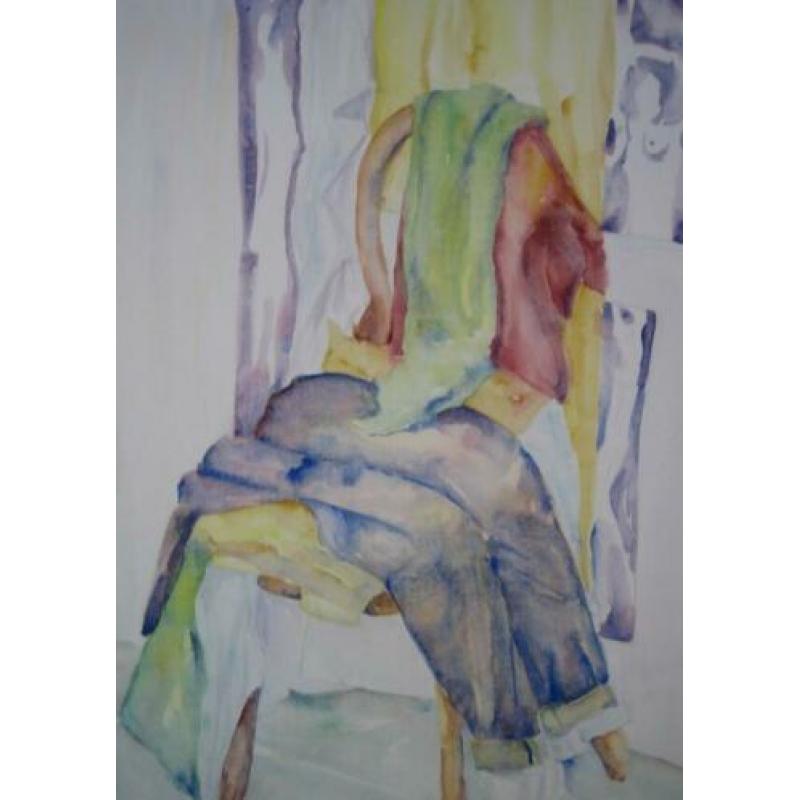 schilderijen aquarel speelgoed kleding en hout