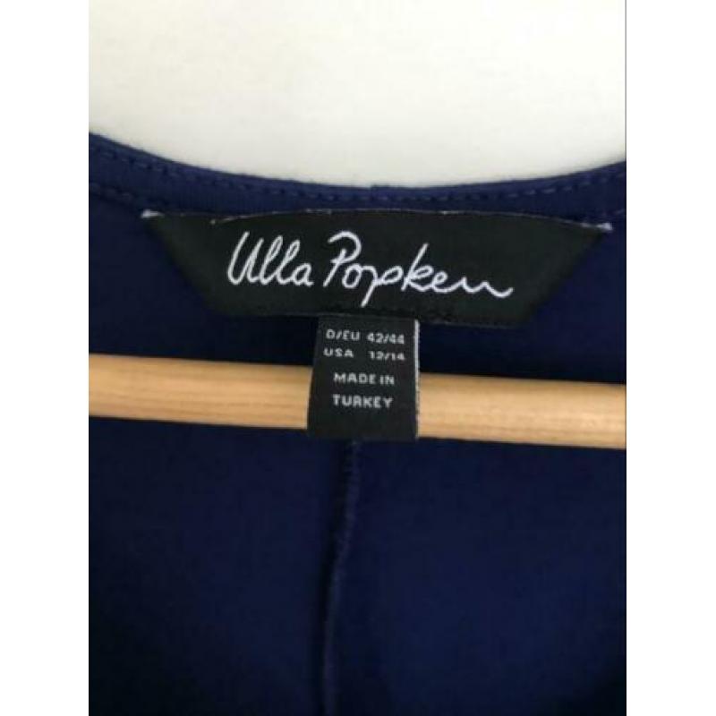 Nieuwe Ulla Popken lange navy blauw/paarse jurk maat 40/42