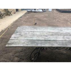 buitentafel 2,50 x 1,00 ( Antiek onderstel)