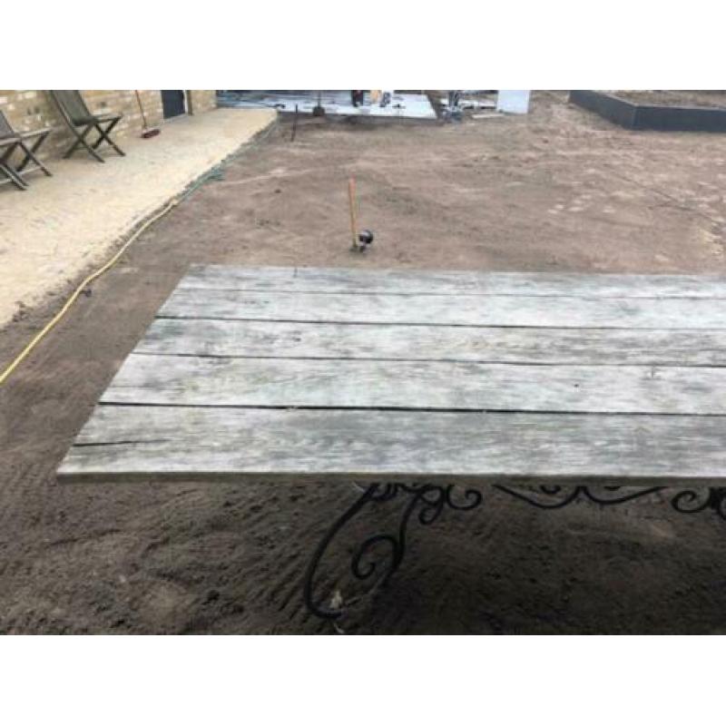 buitentafel 2,50 x 1,00 ( Antiek onderstel)