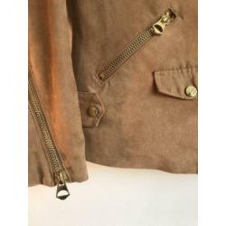 Bruin suède jasje met goud hardware H&M maat 36. Nieuw.