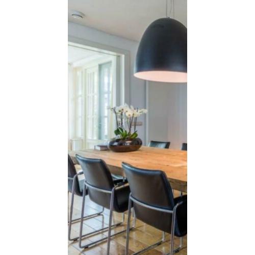 Balk houten tafel gemaakt van reclaimed wood
