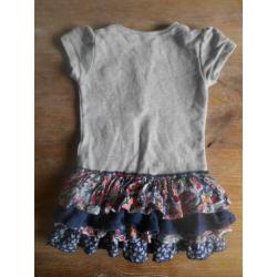 MEXX jurkje, grijs/blauw, print, 100% katoen, mt 86. Z.g.a.n