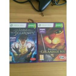 Xbox 360 slim met Kinect en 1 controler en 5 spellen