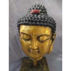 Thaise Gouden Boeddha Buddha op Sokkel met Karakters 25 cm