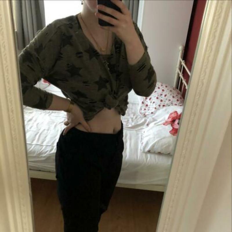 Top longsleeve dames sterren maat s distressed