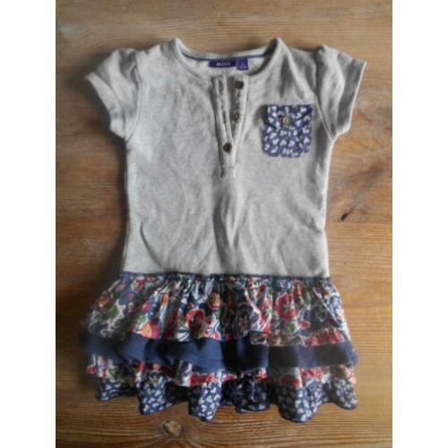 MEXX jurkje, grijs/blauw, print, 100% katoen, mt 86. Z.g.a.n