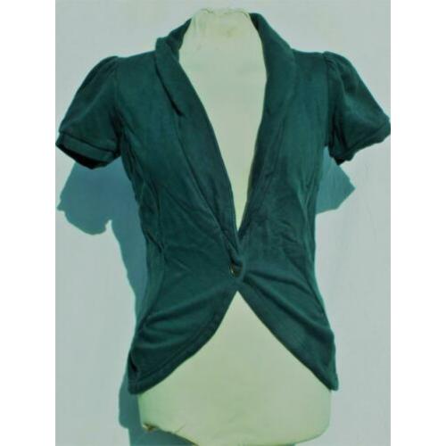 Stoer groen vest zonder mouwen.Mt S Merk XX