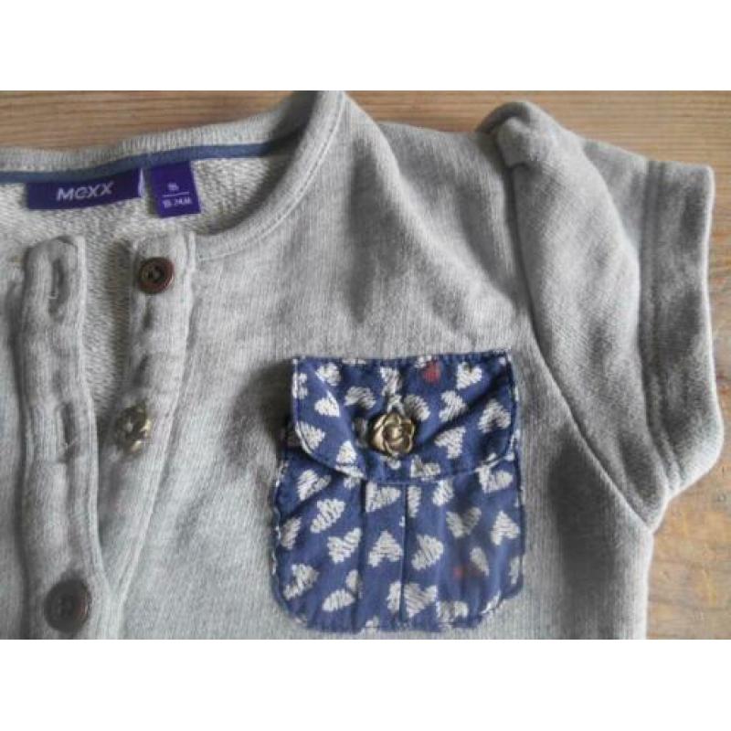 MEXX jurkje, grijs/blauw, print, 100% katoen, mt 86. Z.g.a.n