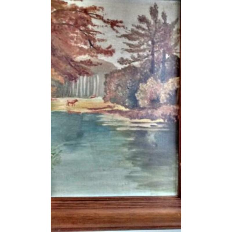 Te koop prachtig schilderij van een herfst landschap!