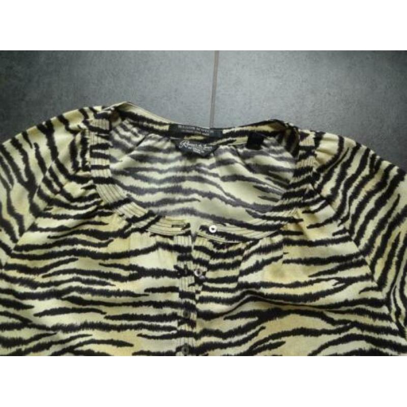 Maison scotch jurk maat 1 36 S geel zebra print