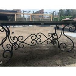 buitentafel 2,50 x 1,00 ( Antiek onderstel)
