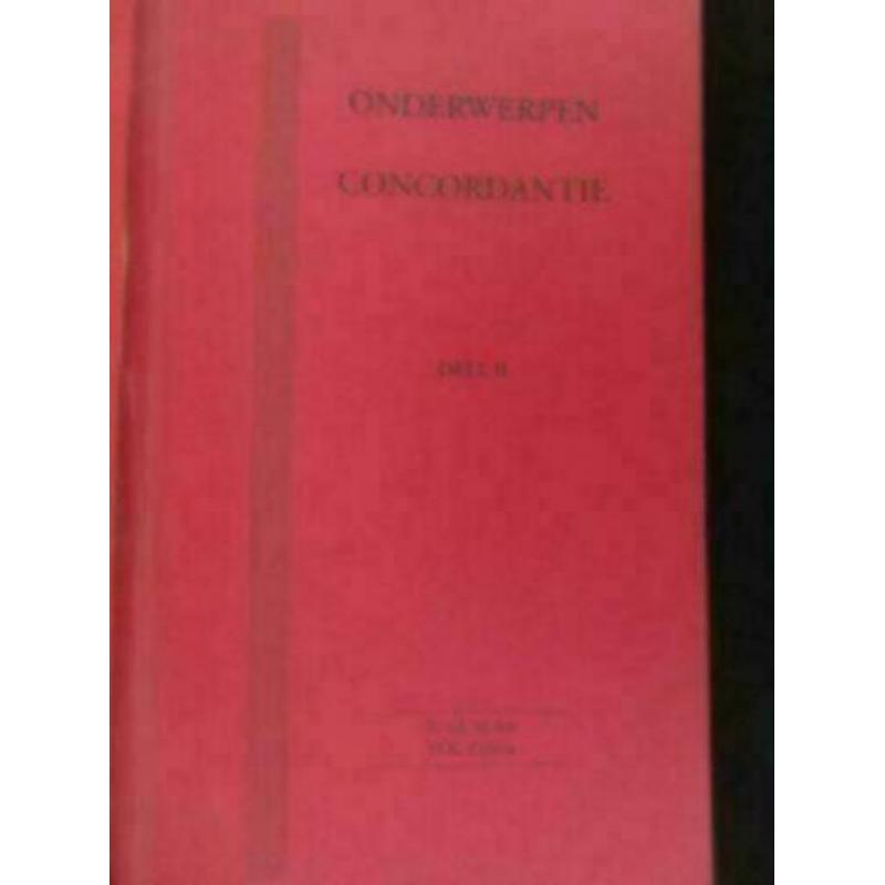 Onderwerpen Concordantie deel 1, 2 en 3 - E. v.d. Molen