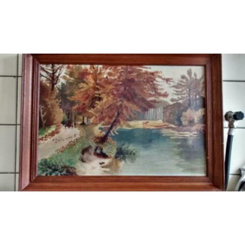 Te koop prachtig schilderij van een herfst landschap!