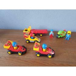Playmobil 123 raceauto met transportwagen formule 1 en motor