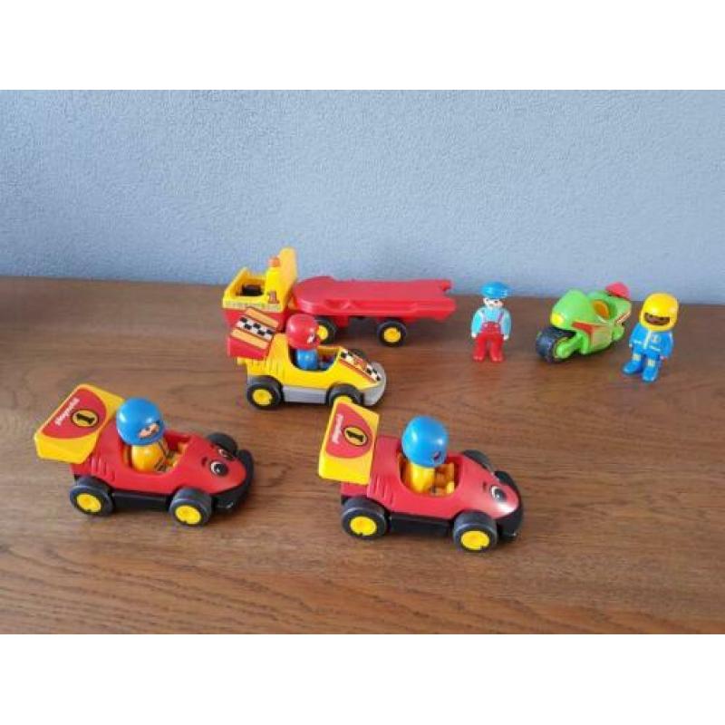 Playmobil 123 raceauto met transportwagen formule 1 en motor