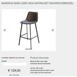 bar stoelen leer vintage bruin met bar tafel steigerhout ind