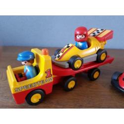 Playmobil 123 raceauto met transportwagen formule 1 en motor