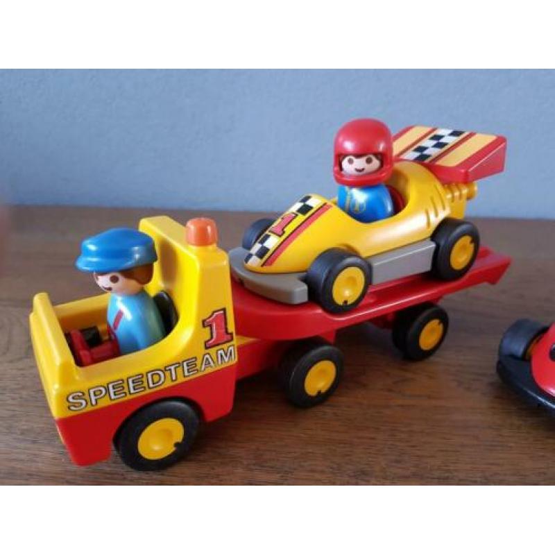 Playmobil 123 raceauto met transportwagen formule 1 en motor