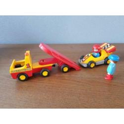 Playmobil 123 raceauto met transportwagen formule 1 en motor