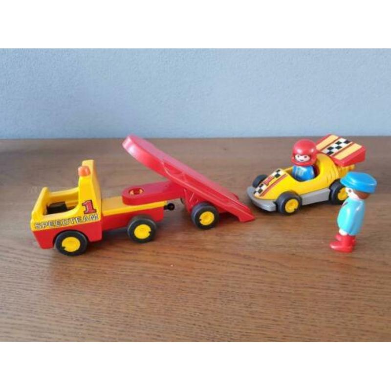 Playmobil 123 raceauto met transportwagen formule 1 en motor
