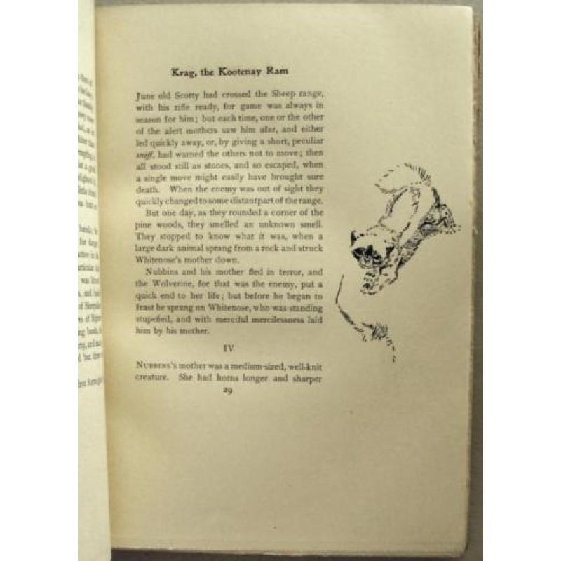 Lives of the Hunted 1904 Seton - Fraaie band en illustraties
