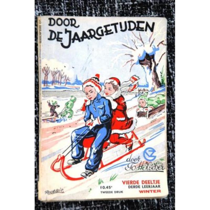 Door De Jaargetijden To Holscher oude schoolboekjes