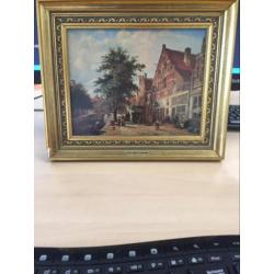 Schilderij stadsgezicht te Enkhuizen