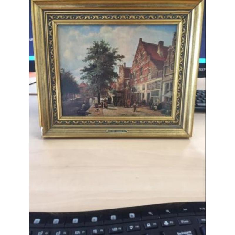 Schilderij stadsgezicht te Enkhuizen