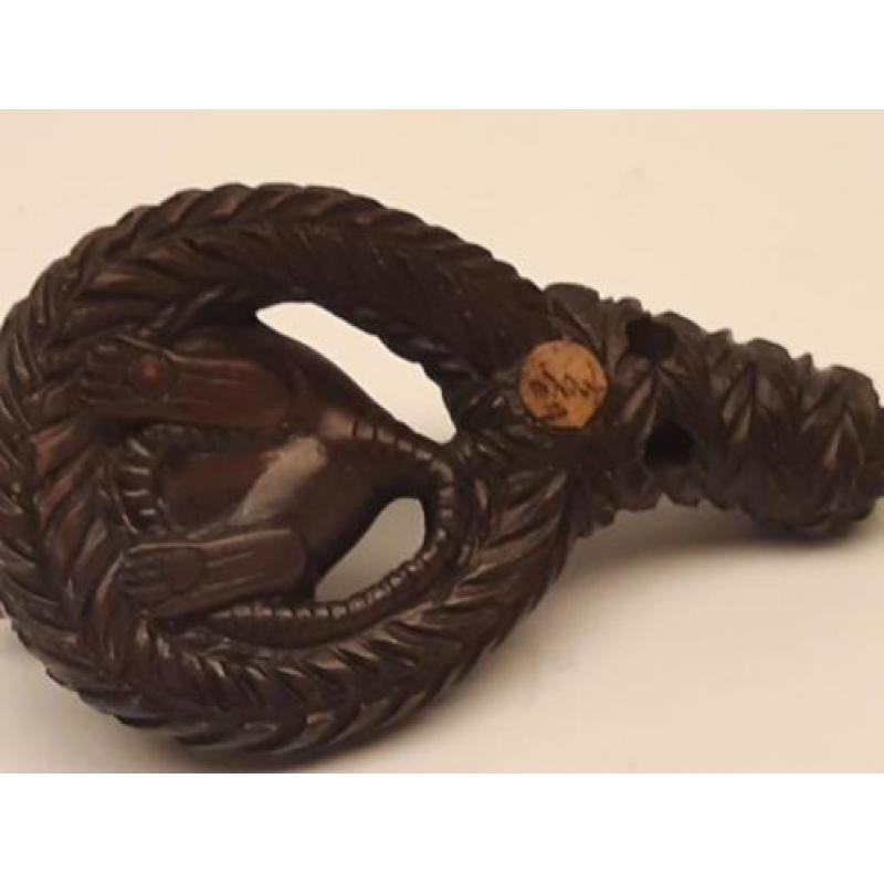Antiek netsuke hout muis