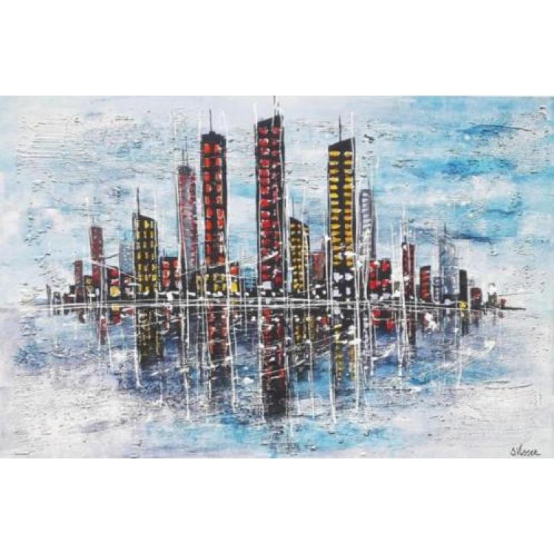 "Skyline" Acrylschilderij op Canvasdoek van Suzanne Visser