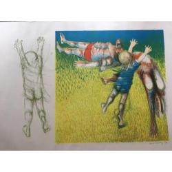 Litho's van Aat Verhoog en Hannes Postma, aquatinten van Ro
