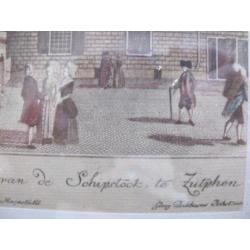 historischer prent Zutphen afm. 31x26 cm