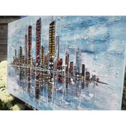 "Skyline" Acrylschilderij op Canvasdoek van Suzanne Visser