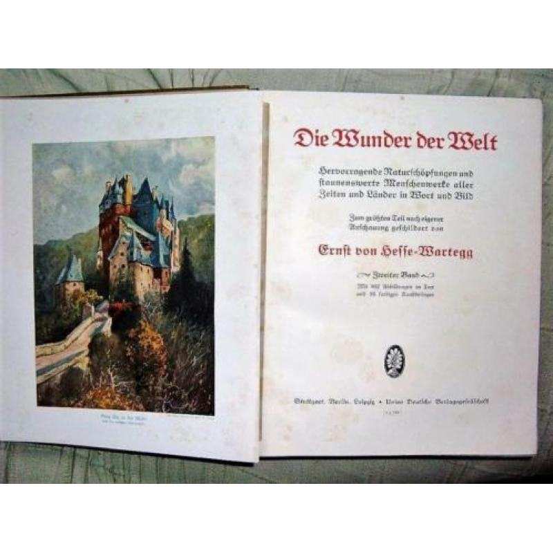 Antieke Boeken Die Wunder der Welt I en II Hesse Wartegg