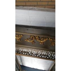 Antiek open haard scherm met deurtjes