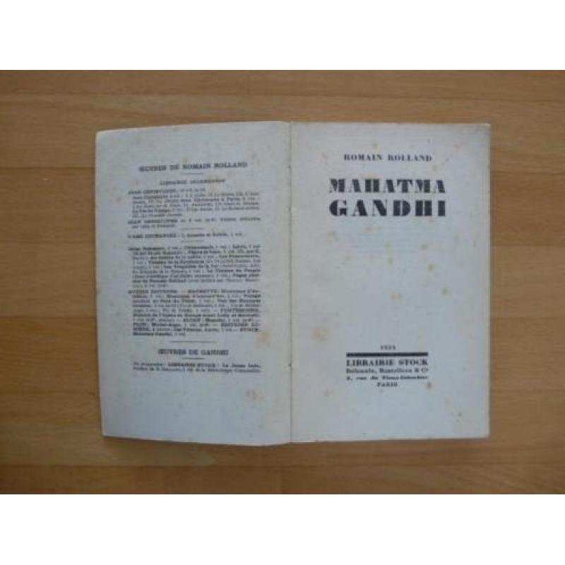 'Mahatma Gandhi Romain Holland 1924 Libraire Stock Biografie