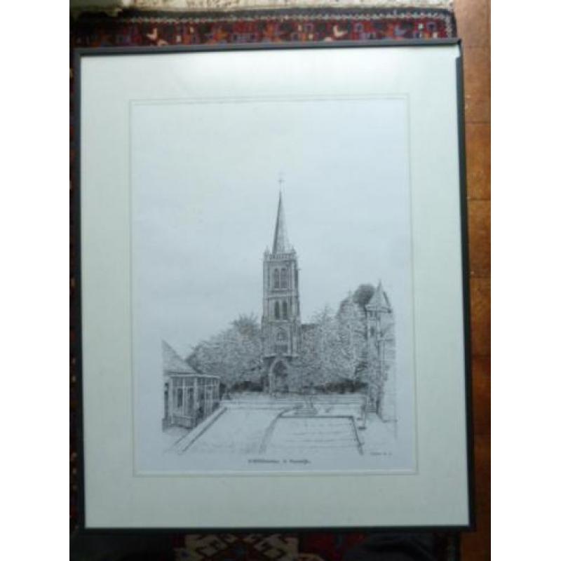 Kerk Heeswijk +Cafe en plein get J Dortmans 1984 €7,50