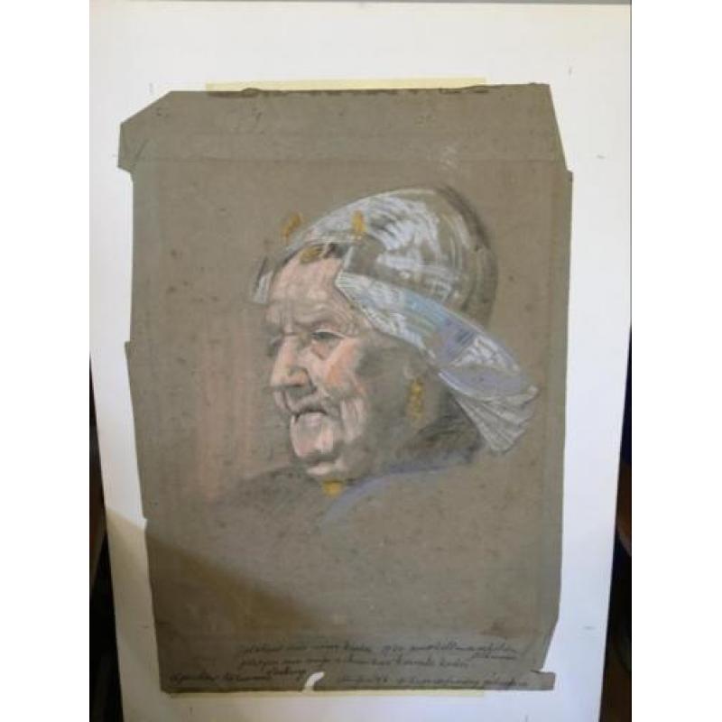 Mooie pastelrekening van vrouw in klederdracht W.F.KOSTER