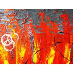 Groot zelfgemaakt abstract schilderij op canvas doek