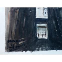 Jacques Mels - Aquarel: Amsterdam