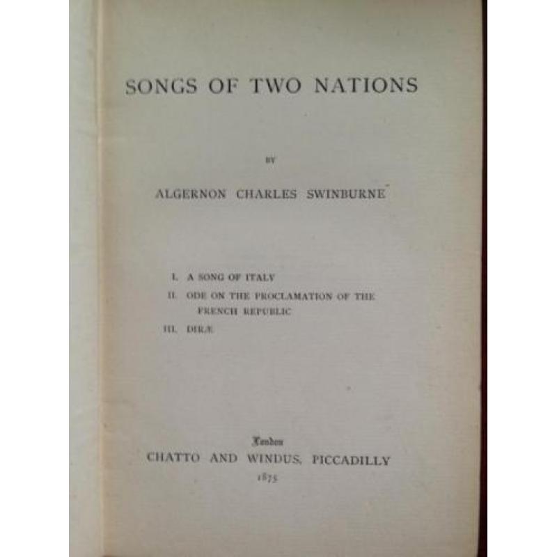 Algernon Swinburne 3x Eerste Druk
